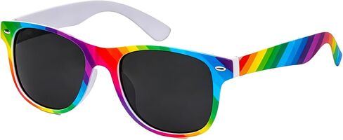Pride Rainbow Sunglasses for Women Men, Rectangle Pride Glasses Party Favors, Trendy Retro 80s Sunglasses UV Protection in Kuwait