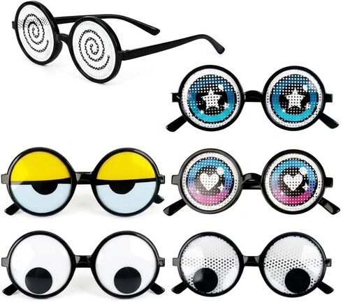 6 Pack Funny Googly Eye Novelty Glasses Crazy Prank Eyeglasses with Cartoon Eyes Party Sunglasses for Photo Booth Props for Halloween Birthday Cosplay Gag Gifts in Saudi Arabia