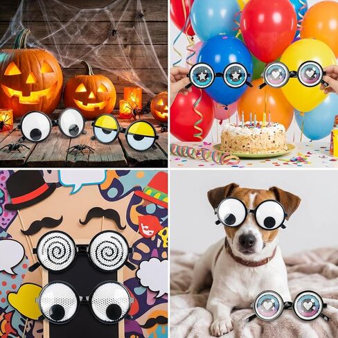 6 Pack Funny Googly Eye Novelty Glasses Crazy Prank Eyeglasses with Cartoon Eyes Party Sunglasses for Photo Booth Props for Halloween Birthday Cosplay Gag Gifts in Saudi Arabia