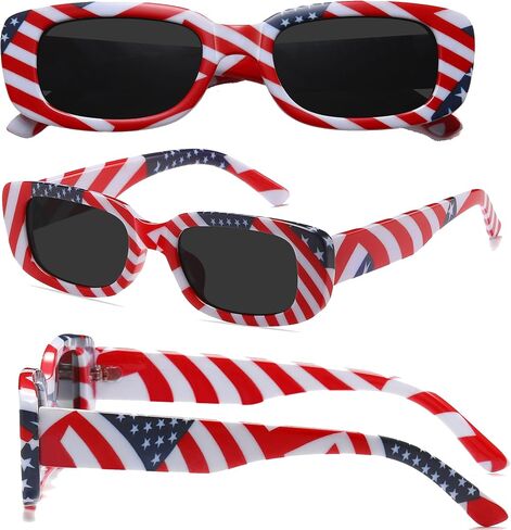 USA American Flag Outfit Sunglasses for Women, 4th of July Patriotic Costume Sunglasses, Red White and Blue Independence Day Accessories Glasses in Saudi Arabia