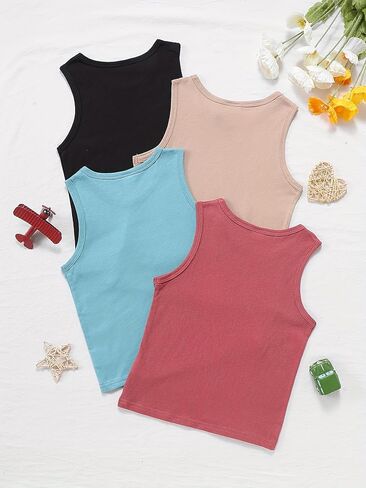 Boys Sleeveless Tank Tops 3 Pack Cotton Athletic Undershirts Casual Vests for Play & Sports in Kuwait