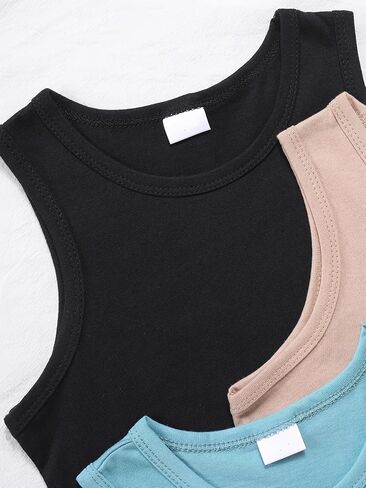 Boys Sleeveless Tank Tops 3 Pack Cotton Athletic Undershirts Casual Vests for Play & Sports in Kuwait