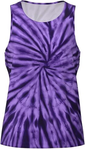 Kids Tie Dye Tank Tops Childrens Sleeveless T Shirts Hippies Tees Crew Neck Sleeveless Undershirt for Boys Girls Patriot in Saudi Arabia