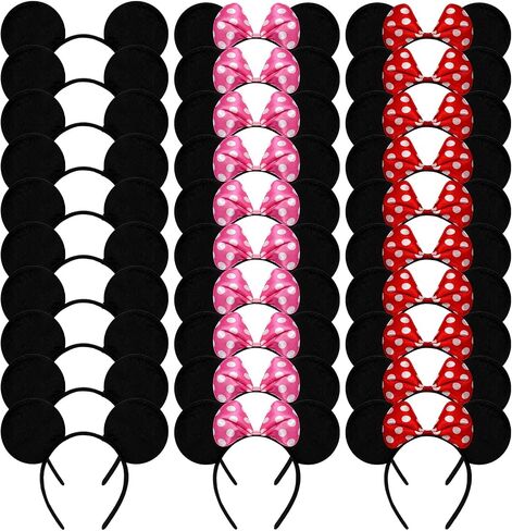 30 Pcs Mouse Ears Headband for Birthday Supplies and Mouse Themed Park Hair Accessories Costume Play Celebration in Saudi Arabia