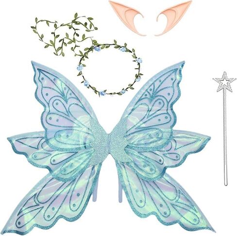 vitegaw Large Fairy Wings for Adults, Sparkling Sheer Butterfly Wings, Fairy Cosutme for Halloween Cosplay, Birthday Party in Saudi Arabia
