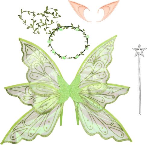 vitegaw Large Fairy Wings for Adults, Sparkling Sheer Butterfly Wings, Fairy Cosutme for Halloween Cosplay, Birthday Party in Kuwait