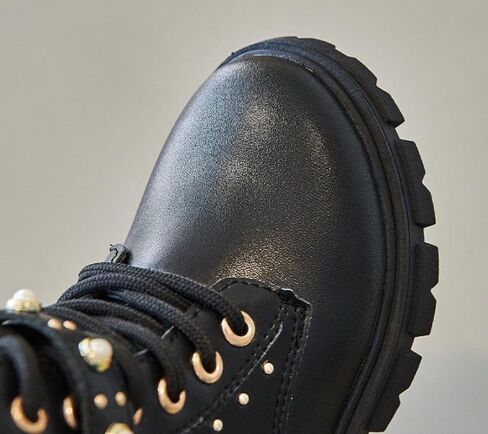 Girls fashion Ankle Boots Side Zip Comfort Non-Slip Boot Lace Up Outdoor Combat Boot(Toddler/Little Kid/Big Kid) in Kuwait