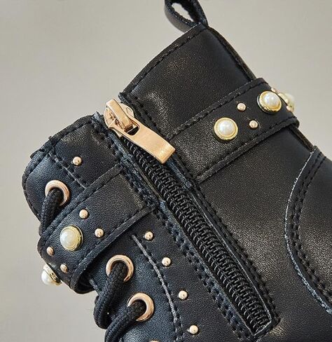 Girls fashion Ankle Boots Side Zip Comfort Non-Slip Boot Lace Up Outdoor Combat Boot(Toddler/Little Kid/Big Kid) in Kuwait