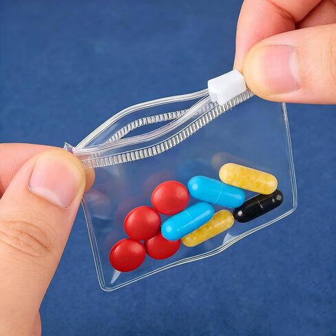 20Pcs Jewelry Storage Roll with Reusable Zipper Bags, Portable Pill Organizer for Accessories Travel Essentials in Kuwait