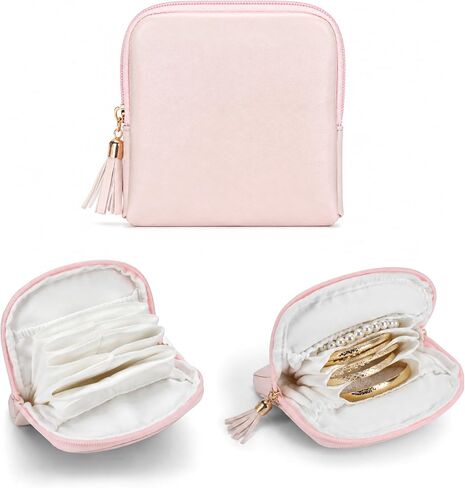 Small Travel Jewelry Case, Jewelry Organizer Pouch Bags with Zipper, Portable Velvet Storage Bag for Women, Jewelry Travel Case for Bracelet Rings Earring Travel Accessories Holder in Saudi Arabia