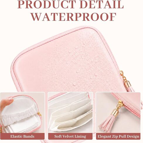 Small Travel Jewelry Case, Jewelry Organizer Pouch Bags with Zipper, Portable Velvet Storage Bag for Women, Jewelry Travel Case for Bracelet Rings Earring Travel Accessories Holder in Saudi Arabia