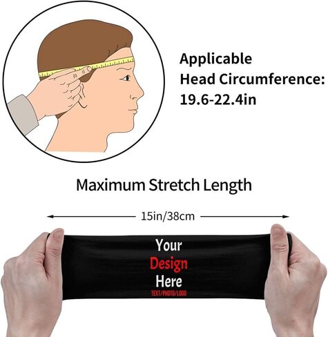 Custom Sweatbands for Men Women, Design Your Own Text Name Image Photo Personalized Sports Headbands in Kuwait