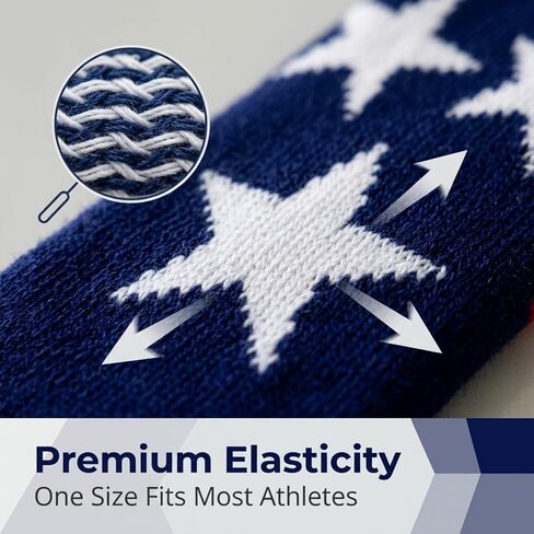 USA Striped Headband Wristband Set with Socks, American Flag Accessories for Men, Team USA Soccer Fan Red White and Blue Sweat Band, Patriotic Headbands for Football Softball Basketball in Saudi Arabia