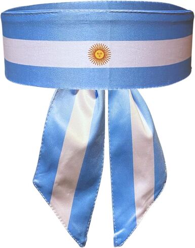 Flag Headband - Unisex Stretchy Silky Sweatband for World Sports Tournaments & Parties - Lightweight Breathable Head Wrap - Tie On in Kuwait