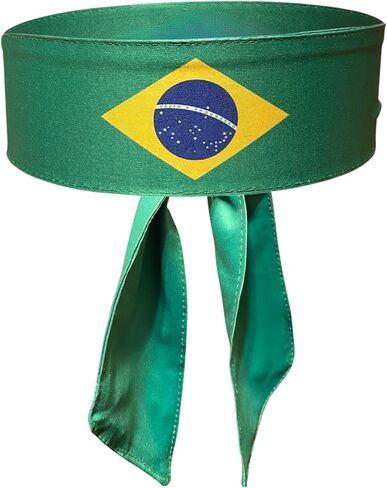 Flag Headband - Unisex Stretchy Silky Sweatband for World Sports Tournaments & Parties - Lightweight Breathable Head Wrap - Tie On in Kuwait