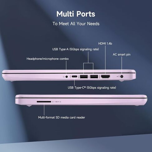 HP 14" Laptop (Customized), Intel Processor N150 (Beat i3),Upgradable 16GB / 8GB / 4GB RAM, 128GB UFS+128GB SD Card, WiFi6 1-Y office 365 Copilot AI, Thin Light Laptop for Student Study Win 11 in Saudi Arabia