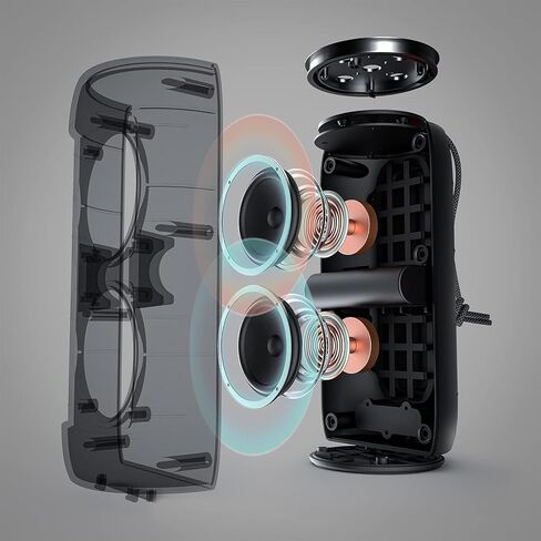 Monster S310 Upgraded Bluetooth Speaker, 30W Portable Bluetooth Speaker True Wireless Stereo Pairing Deliver Dynamic Sound, IPX6 Waterproof, Bluetooth 5.2 Built-in Mic, 24H Playtime, for Party, Blue in Kuwait