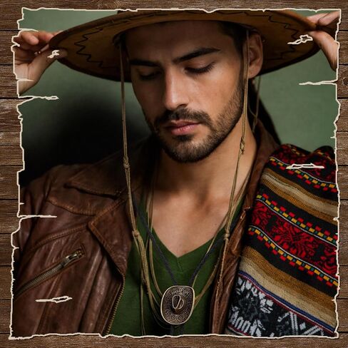 6 Pcs Bolo Tie for Men, Western Cowboy Handmade Bolo Ties Vintage Native American Leather Necktie with Natural Stone Costume Accessories Gifts Bulk for Men Father's Day in Saudi Arabia