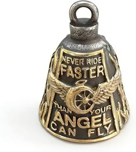 Never Ride Faster Than Your Angel Can Fly Biker Bell Stainless Steel Motorcycle Spirit Pendant in Saudi Arabia