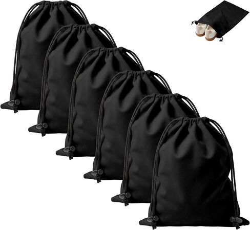 MERKFO 6 Pack Shoe Bags for Travel, Large Flannel Drawstring Bags | Soft flannel drawstring shoe bags keep each pair separated in luggage, carry-ons, gym bags or closet shelves in Saudi Arabia