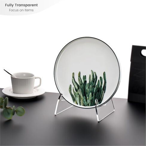 YUXUN Plate Stand for Display,2 Pack Plate Holder Display Stand,Acrylic Picture Frame Stand for Picture,Decorative Plate,Photo Easel,Tabletop Art(Clear,6Inch) in Kuwait