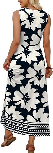 WIHOLL Summer Dresses Babydoll Maxi Dress Empire Waist Beach Vacation Sundresses 2026 with Pockets in Kuwait