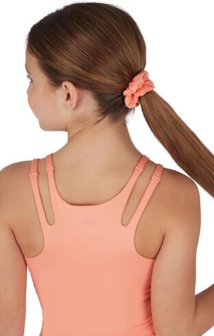 Yogalicious Girls 3 Piece Set Sunrise Cut-Out Tank + Tulip Hem Skort + Scrunchie - Desert Flower - Small in Kuwait