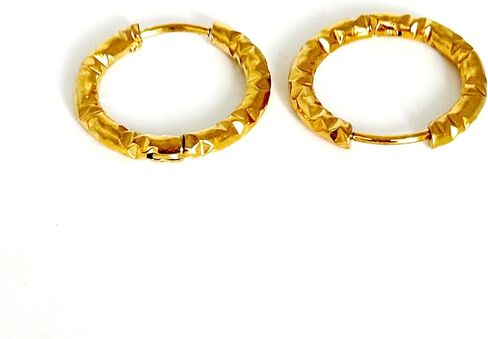 Minimalist Grooved Circle Huggie Hinged Hoop Earrings Stainless Steel Men Women Fashion Cool in Saudi Arabia