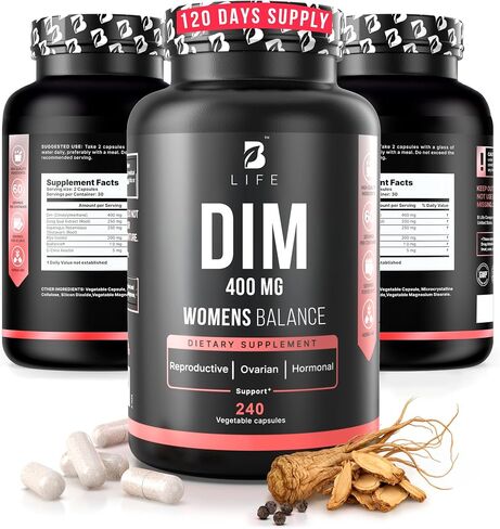 B Life Company DIM Supplement 400 mg with Myo & D-Chiro Inositol, Dong Quai – Hormone Balance for Women – Fertility Supplements – Inositol Supplement - 240 Caps in Saudi Arabia
