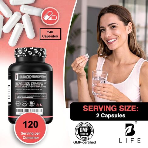 مكمل DIM من شركة B Life 400 مجم مع Myo & D-Chiro Inositol، Dong Quai - توازن الهرمونات للنساء - مكملات الخصوبة - مكمل Inositol - 240 كبسولة in Kuwait