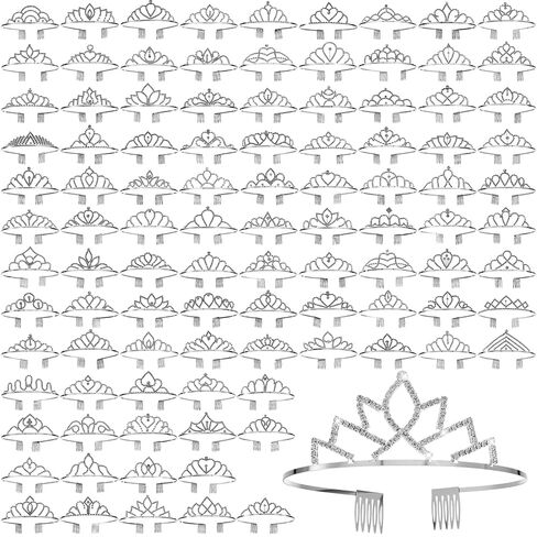 Liliaafar 100 Pcs Tiaras Crowns for Women Bulk Gold Crystal Princess Crown with Comb Crystal Queen Tiaras Bridal Hair Accessories Gifts for Wedding Birthday Party Prom Halloween Cosplay Costume in Kuwait