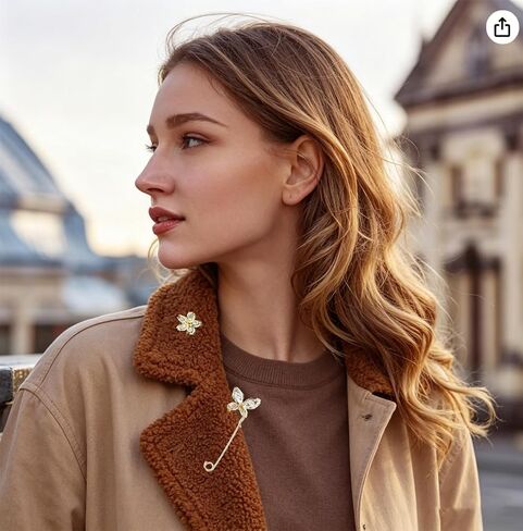 22 Pcs Pearl Brooch Pins for Women Costume Accessory, Retro Faux Crystal Clothing Clips Fashion Decoration Safety Pins for Sweater Shawl Collar Dress Shirt Jeans in Saudi Arabia