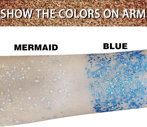 MEICOLY 4th of July Blue Face Hair Glitter Stick,Fourth of July Body Glitter,USA Flag Makeup for Independence Day Memorial Day Veterans Day,Waterproof Rave Accessories Blue Field Day Accessories in Kuwait