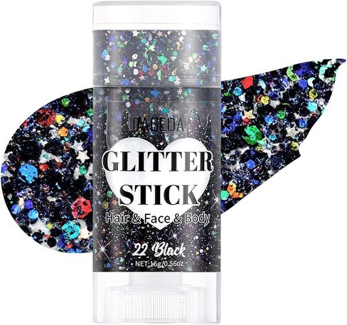 DAGEDA Red White Blue Body Glitter Stick, Sparkly Face Glitter Makeup, 4th of July Outfits Accessories for Women, Shimmer Face Paint Stick, Fourth of July Independence Day Costumes Accessories(Star) in Kuwait