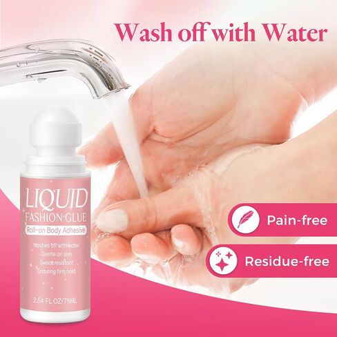 Vigorder Body Adhesive for Clothing Roll-On 2.54 Oz – Sweat Resistant & Long Lasting Body Glue for Clothes for Dancers, Socks, Leotards, Bras, Wigs, Costumes in Kuwait