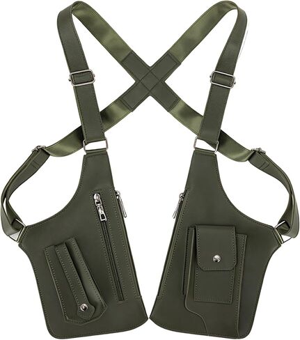 Double Shoulder Armpit Bag for Men, Anti-Theft Underarm Pouch With Adjustable Strap, Hidden Phone Wallet Pocket for Travel and Daily, Black in Saudi Arabia