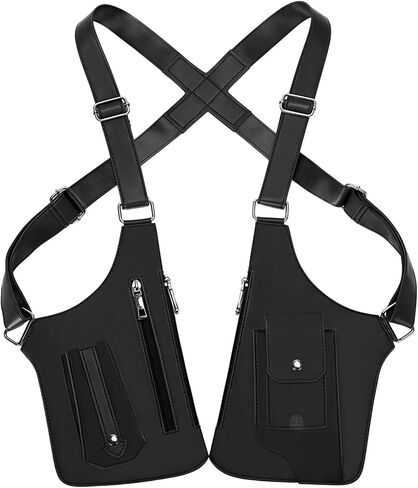 Double Shoulder Armpit Bag for Men, Anti-Theft Underarm Pouch With Adjustable Strap, Hidden Phone Wallet Pocket for Travel and Daily, Black in Saudi Arabia