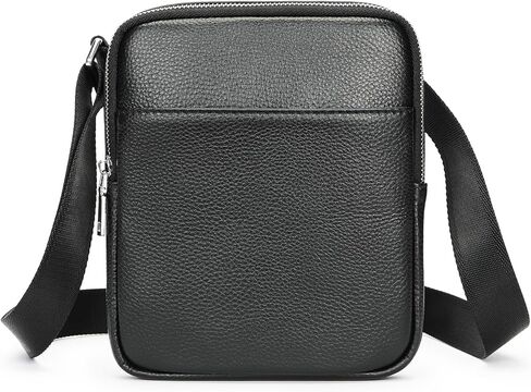 NIUCUNZH Man Purses and Bags Small, Mini Genuine Leather Messenger and Shoulder Bag for Men with lots of Zipper Pockets in Kuwait