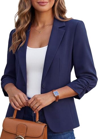 Kelyaa Women's 3/4 Sleeve Casual Blazer Slim Fit Work Suit Jacket | Shoulder pads,2 pockets,and full lining in Saudi Arabia