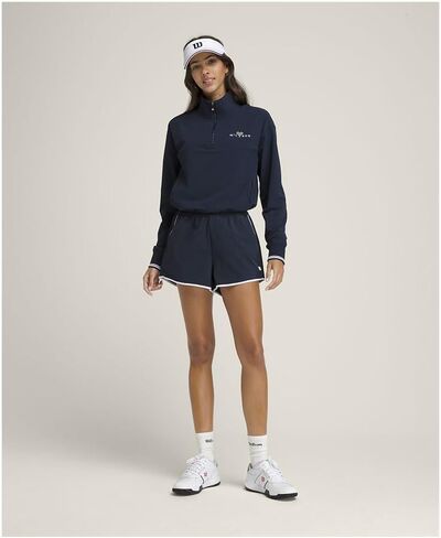 WILSON Davenport Woven Womens Tennis Pullover Classic Navy Small in Kuwait