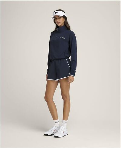 WILSON Davenport Woven Womens Tennis Pullover Classic Navy Small in Kuwait