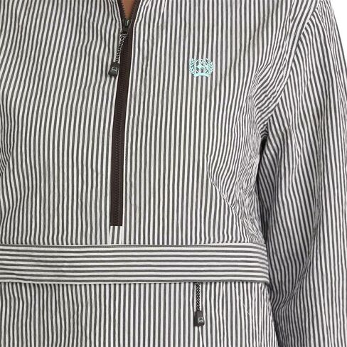 Cinch Women's Brown & White Stripe 1/2 Zip Pullover in Kuwait