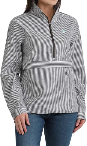 Cinch Women's Brown & White Stripe 1/2 Zip Pullover in Kuwait