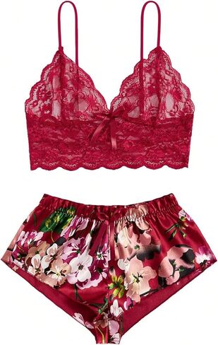 Rigeri Sexy Lingerie Sheer Mesh Lingerie Set Sexy Nightgowns Bra And Panty Sets For Womens Sexy Sleepwear S-XXL in Saudi Arabia