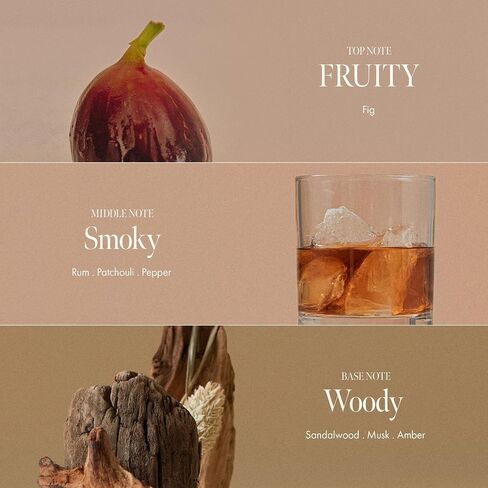 Fig Whisky Scent Balm, Portable Sized Vegan Solid Perfume Balm with Plant-Derived Formula, Fig Extract and Jojoba Oil, Andiroba Seed Oil, Body Fragrance, Woody Scent, Paraben Free (5g / 0.17 Oz) in Saudi Arabia