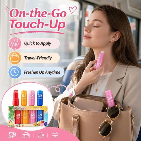 Jelly Perfume Balm Stick, Solid Perfume Balm 5 g (4 scent options（5g+5g+5g+5g）) (4 Scent Options) in Kuwait
