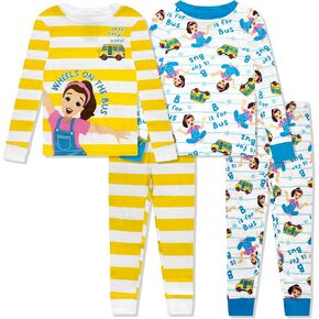 Ms. Rachel 4 Piece Pajama Set – Toddler Girls Boys PJs, Long Sleeve & Pants – Snug Fit Sleepwear for Kids - Official Product in Kuwait