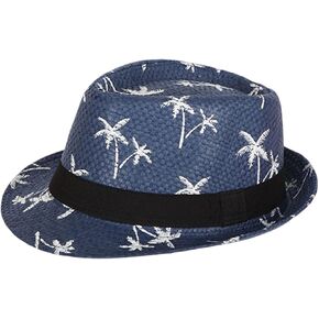Straw Hat Fedora Beach Panama Fedora Printed Sunhat Panama in Saudi Arabia