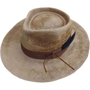 Fedoras Hat for Male Women Party Wool with Belt Roleplay Costume Cowboy HippiesHat Stage Casual in Saudi Arabia