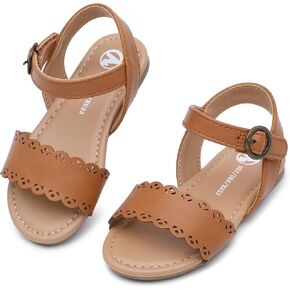 festooning Toddler Girls Sandals with Ankle Strap - Open Toe Casual Summer Beach Shoes in Saudi Arabia